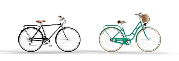 Renderowanie Vintage Słodkie Rowery Izolowane Białym Tle — Zdjęcie stockowe
