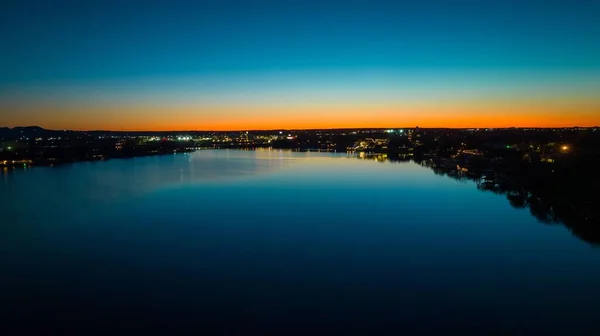 Eine Luftaufnahme Des Stadtbildes Von Dallas Bei Sonnenuntergang Texas Usa — Stockfoto