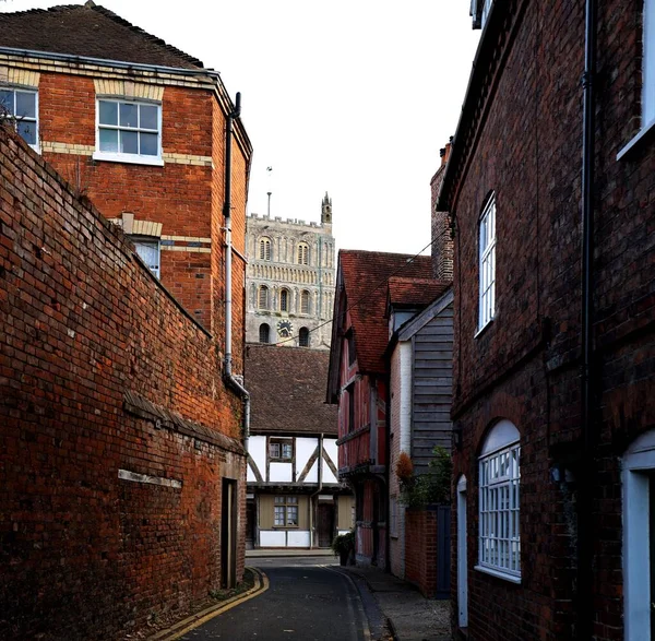 Alley Surrounded Old Buildings Daylight Tewkesbury — Stock Photo, Image