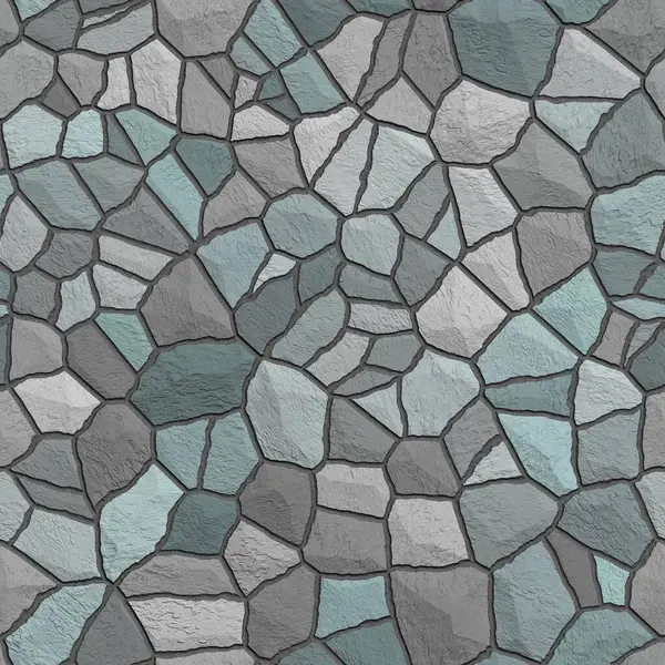 Hintergrund Einer Mosaiksteinmauer Türkis Und Grau — Stockfoto