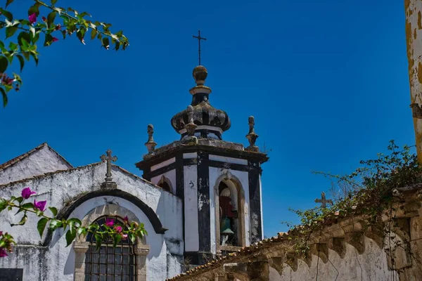 Una Vecchia Chiesa Bianca Centro Storico Obidos Portogallo — Foto Stock