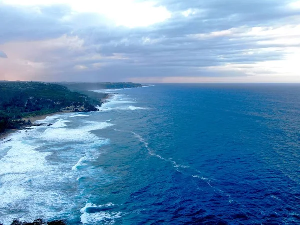 Luftaufnahme Eines Blauen Meeres Und Der Küste Der Stadt Quebradillas — Stockfoto