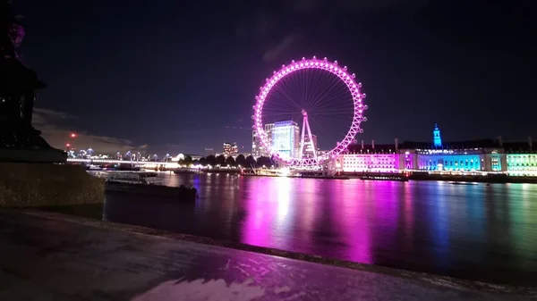 Londons Öga Londons Öga Natten — Stockfoto