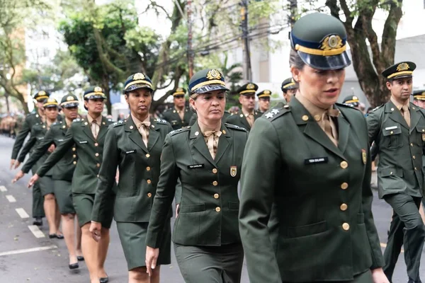 Female Soldiers Brazilian Army Parading — Stock Photo, Image