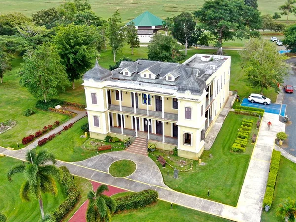 Letecký Snímek Muzea Domu Palacete Los Moreau Quebradillas Puerto Rico — Stock fotografie