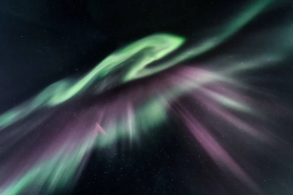 Una Vista Impresionante Las Luces Boreales Aurora Boreal Laponia Finlandia — Foto de Stock