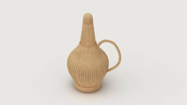 Render Wicker Vase Isolated White Background — Stock Photo, Image