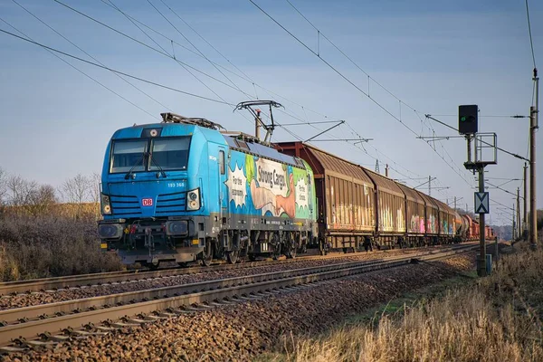Locomotiva Elétrica Classe 193 Siemens Vectron Dirigindo Direção Saarmund — Fotografia de Stock