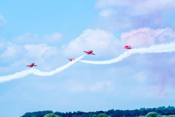 Equipo Aerobático Flecha Roja Exposición Aérea Riat Fairford Inglaterra Reino — Foto de Stock