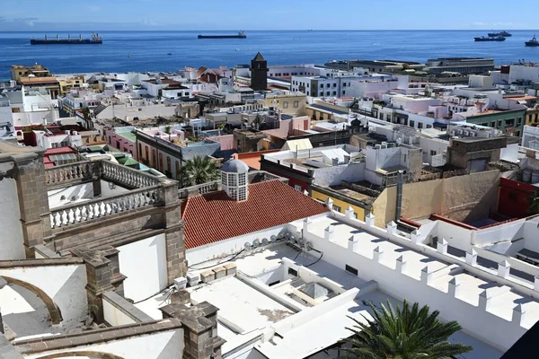 Vzdušný Výhled Španělské Město Las Palmas Pod Slunečním Světlem — Stock fotografie