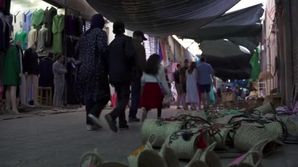 Eine Menschenmenge Marrakesch Medina Marokko — Stockvideo