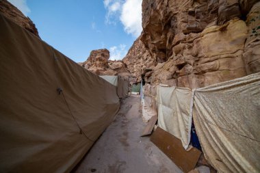 Ürdün Petra 'daki güzel dağların havadan görünüşü