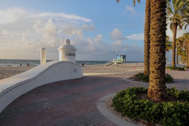 Florida, ABD 'de Fort Lauderbale' de güzel bir sahil manzarası.