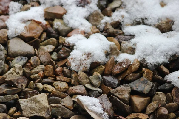 Closeup Snow Rocks Winter — Stock Photo, Image