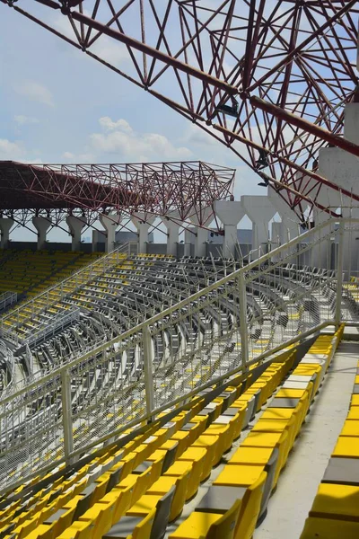 Seat Football Stadium Aside Its Building Construction — Stock Photo, Image