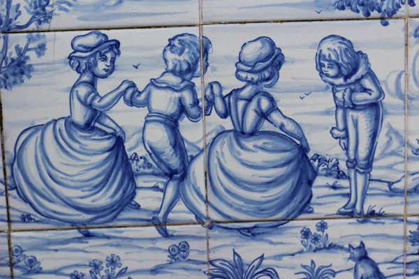 Design Ceramic Tiles Azulejos People Castile Mancha Lifestyle Intalavera Reina — Stock Photo, Image
