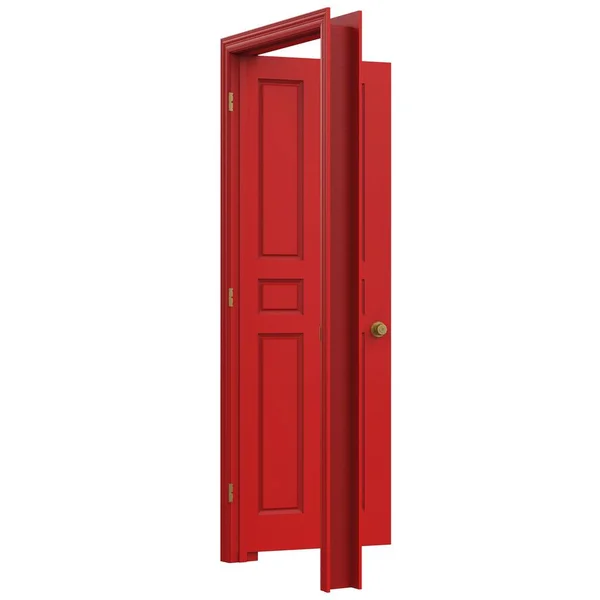 Open Isolated Red Interior Door Closed Illustration Rendering — Stock Photo, Image