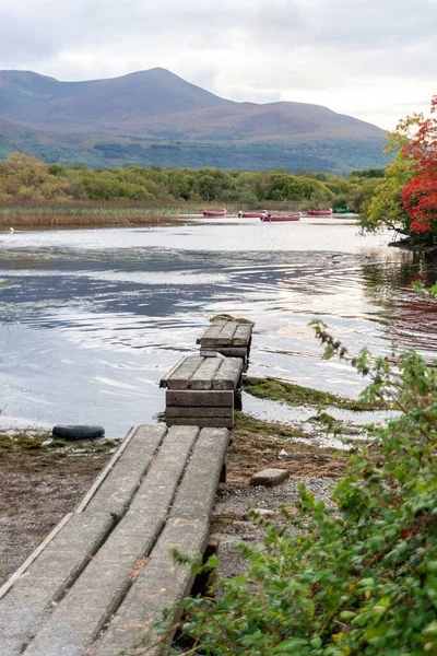 Starý Dřevěný Dok Břehu Jezera Lough Leane Hrabství Kerry Irské — Stock fotografie