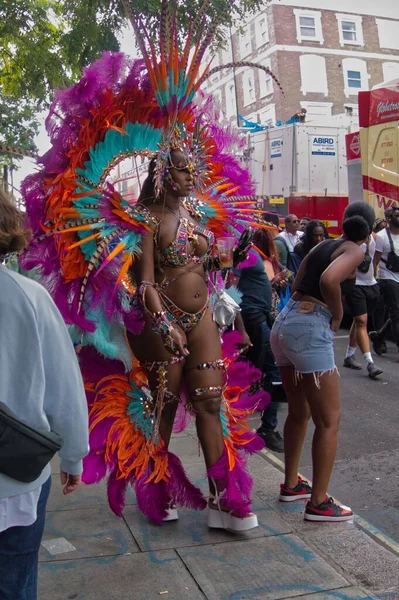 Group People Attending Notting Hill Carnival 2022 United Kingdom Colorful — Stock Photo, Image