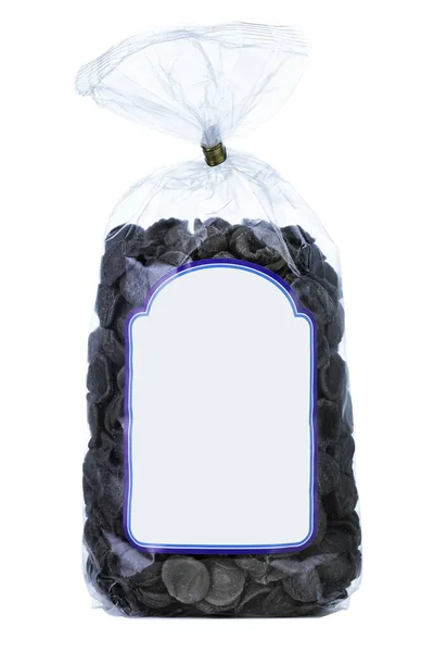 Closeup Orecchiette Pasta Plastic Bag — Stock Photo, Image