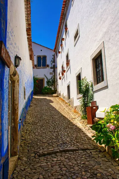 Trap Het Oude Historische Centrum Van Obidos Portugal Verticaal — Stockfoto