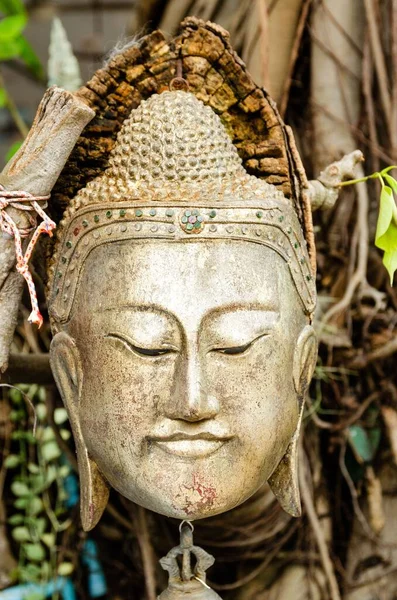 金属製の僧侶の顔の垂直ショット — ストック写真