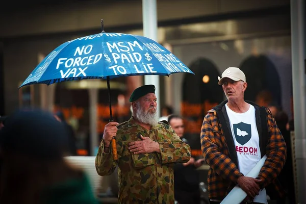 Avustralyalı Bir Gazi Özgürlük Protestosuna Katılıyor — Stok fotoğraf