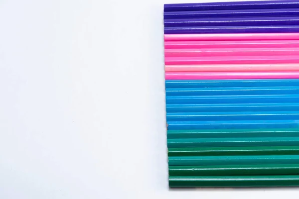 Conjunto Lápices Color Sobre Fondo Blanco — Foto de Stock