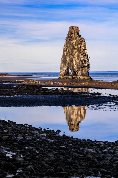 Hvitserkur Rock Reflection Water — Stock Photo, Image