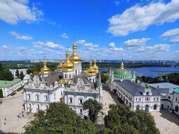 Eine Luftaufnahme Des Kiewer Pechersk Lavra Kiew Ukraine — Stockfoto