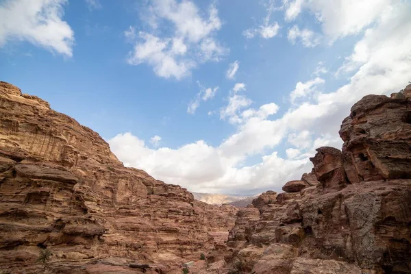约旦佩特拉美丽山脉的空中景观 — 图库照片