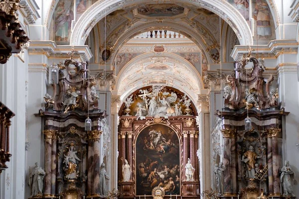 Het Interieur Van Lorenz Basiliek Kempten Beieren Duitsland — Stockfoto