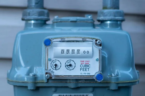 Closeup Shot Gas Meter Digital Indicator — Stock Photo, Image