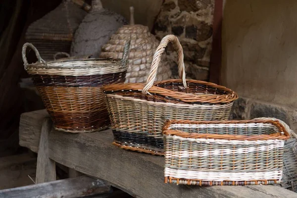 Three Different Wicked Baskets Warehouse — Stock Photo, Image