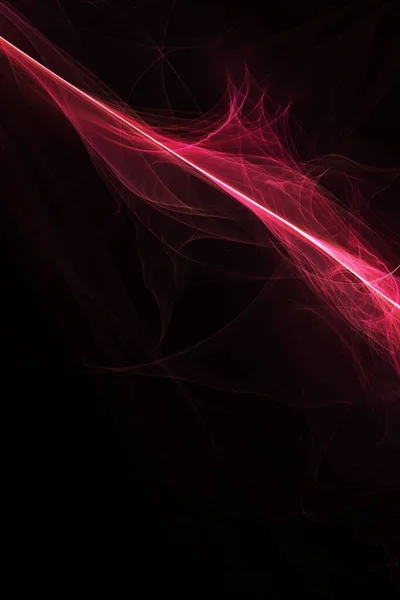 明るいピンクの光の流れとコピースペースを持つ垂直黒の背景 — ストック写真