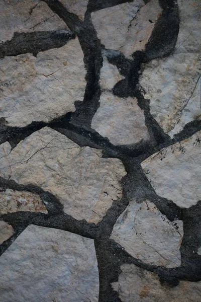 黒土とレンガの石アスファルトの閉鎖 — ストック写真