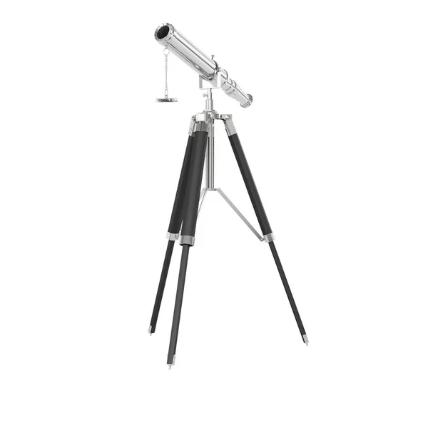 白い背景に孤立した望遠鏡の3Dレンダリング図 — ストック写真