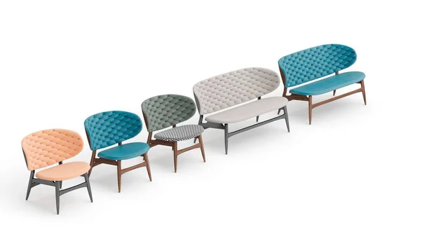 Illustration Chairs Isolated White Background — Stock Photo, Image
