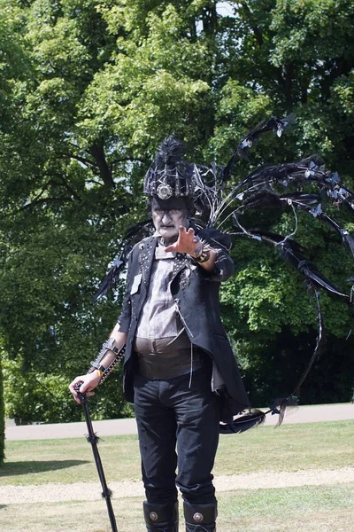 Steampunk Weekend Character Black Parade Belvoir Castle Lincolnshire England — Stock Photo, Image