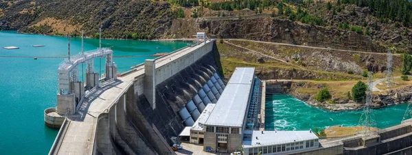 Luftaufnahme Des Wasserkraftwerks Roxburgh Dam Clutha River Neuseeland — Stockfoto
