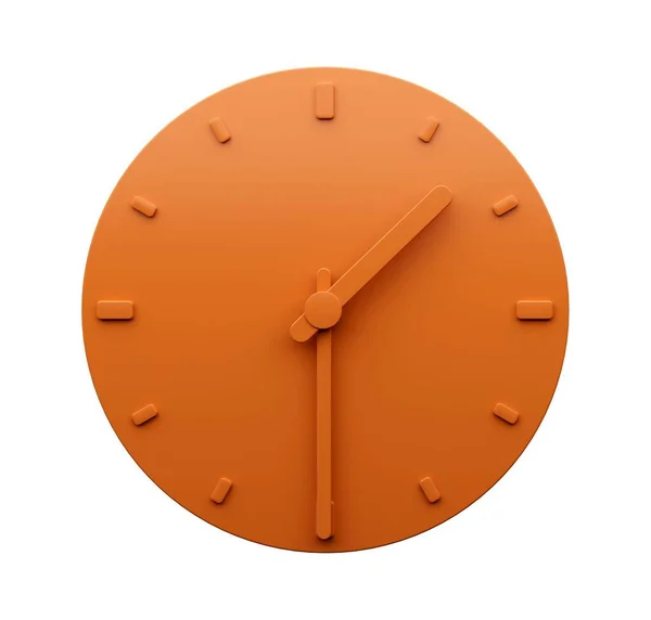 ミニマルオレンジクロックの3Dイラスト1時半過去1時白の背景に隔離 — ストック写真