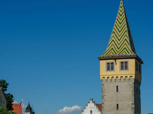 Piękne Ujęcie Wieży Mangturm Lindau Niemcy — Zdjęcie stockowe
