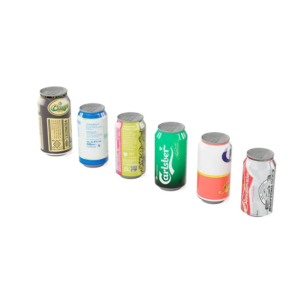 Illustration Alkoholhaltiga Dryckesburkar Isolerade Vit Bakgrund — Stockfoto