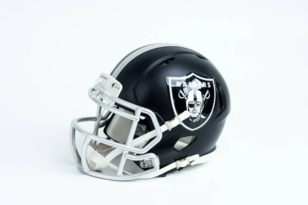 Closeup Las Vegas Raiders Nfl Team Helmet White Background — Stock Photo, Image