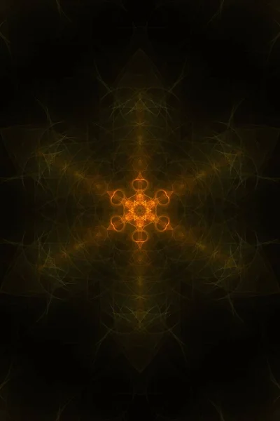 Ein Abstrakter Heller Feuerwerkshintergrund Mit Symmetrischen Formen Vor Schwarzem Hintergrund — Stockfoto