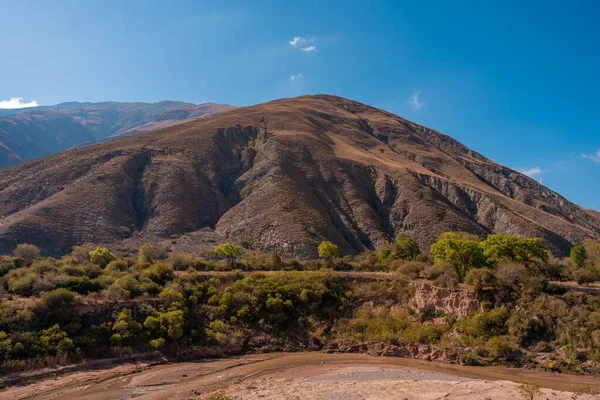Vulkaniska Klippiga Bergen Med Täta Träd Jujuy Argentina — Stockfoto