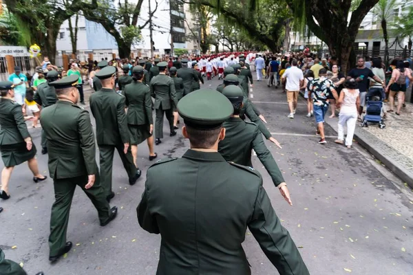 Brazylijscy Oficerowie Paradują Dniu Niepodległości — Zdjęcie stockowe