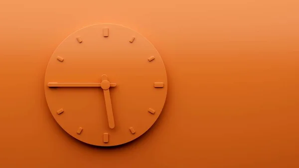 Minimalist Wall Clock Illustration 오렌지 Clock Quarter Six Abstract Minimalist — 스톡 사진
