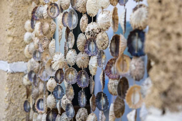 Closeup Hung Seashell Decorations — Stock Photo, Image