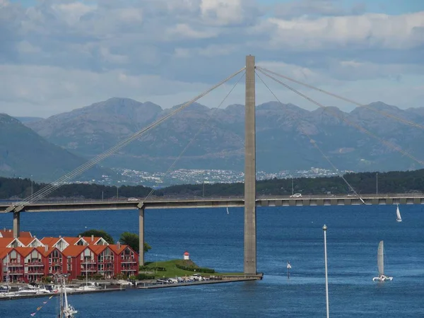 Piękne Ujęcie Mostu Stavanger City Stavanger Norwegia — Zdjęcie stockowe